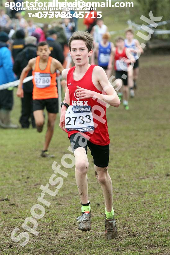 Boys under-13s, 2020 British Athletics Inter Counties Cross Country Champs., Prestwold Hall, Loughborough. Photo: David T. Hewitson/Sports for All Pics
